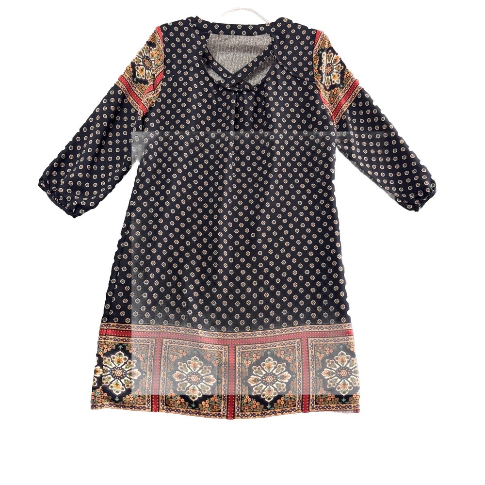 Skies Are Blue Navy Tunic Dress‎ Boho  Size Medium